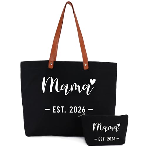 Lamyba Mama EST 2026 Tote Bag, Mothers Day Gifts for Expecting Mom, Hospital Bag for New Mom