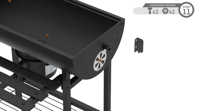 Barbecue XXL à Charbon TEENO Avec Couvercle, Thermomètre Et Roulettes - Grand Grill Jardin 105.5x85x118cm