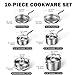 Cooks Standard Stainless Steel Kitchen Cookware Sets 10-Piece, Multi-Ply Full Clad Pots and Pans Cooking Set with Stay-Cool Handles, Dishwasher Safe, Oven Safe 500°F, Silver