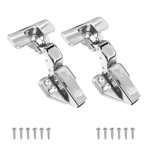 Image of VOLO Cabinet Hinges, Set of 1 (2 Pieces) for Furniture, Wardrobes, Doors, and Storage Units | (2D Soft Close (Stainless Steel), 15 Crank | Inset)
