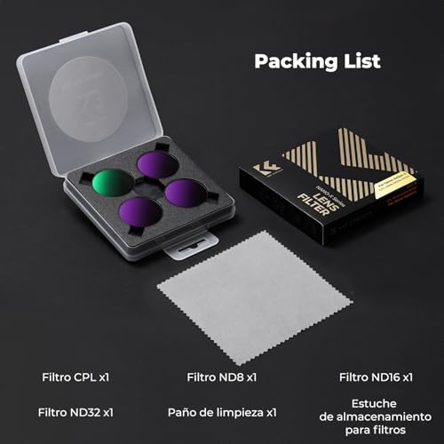 Kit de 4 filtros CPL y ND K&F Concept para DJI Osmo Action 6 con cristal óptico HD 7