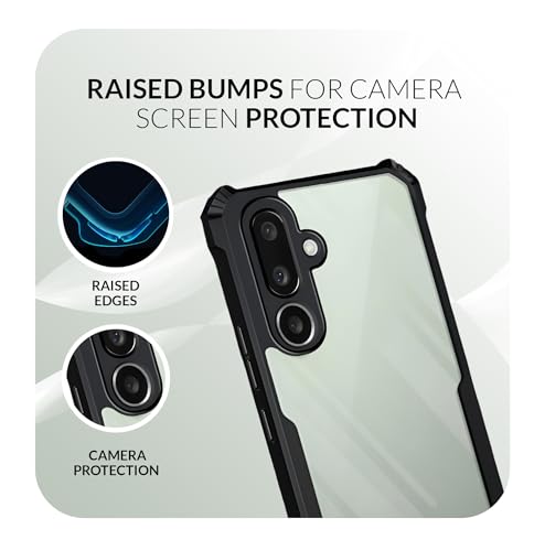 Image of Back Cover Case + Screen Protector for Samsung Galaxy F56 5G | Transparent Black | TPU & PC Anti Yellow Mobile Phone Case Cover for Samsung Galaxy F 56 / F56 5G | 360 Degree Protection