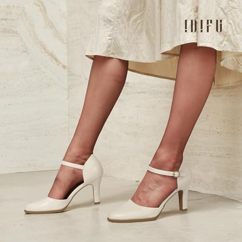 Image of IDIFU IN3 Closed Toe Chunky High Heels Comfortable Dress Shoes for Women