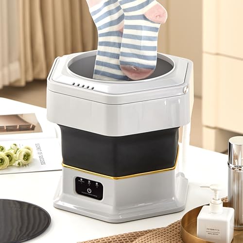 Image of Mini Washing Machine for Clothes | Portable Automatic Washer with USB Power | Compact Laundry Machine for Travel, Baby Clothes, Underwear & Small Loads | Foldable & Lightweight Design