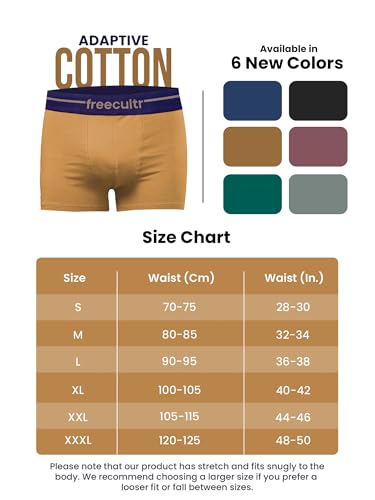 Image of Freecultr Men's Cotton Trunks | Breathable & Moisture Absorbing | Soft Comfort Fit | Everyday Innerwear