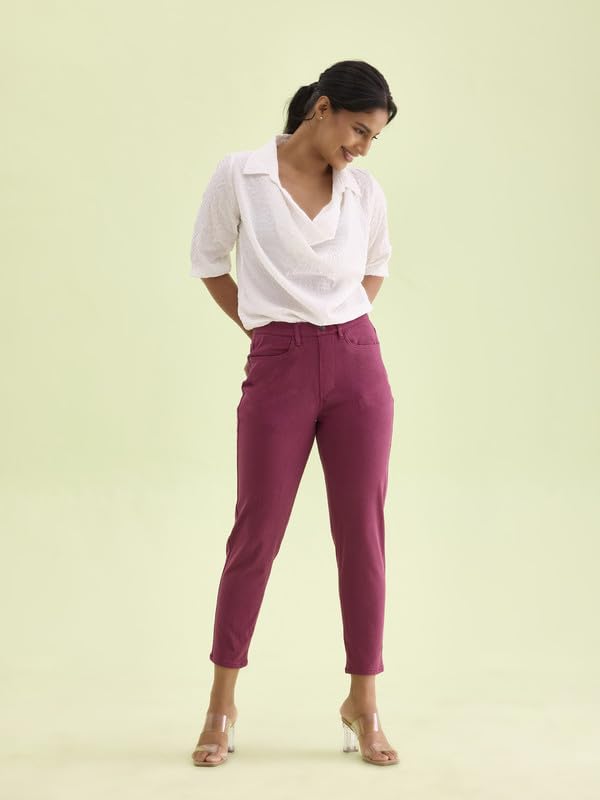 Image of GO COLORS Soft Cotton Blend Printed Jeggings Ankle Length for Women| Breathable, Mid Rise