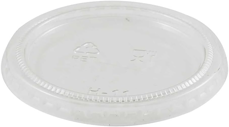 Photo 1 of  [2500 Count] Clear Plastic Disposable Portion Lids Only, Fits 3.25/4/5.5oz Recyclable, Sauce, Samples, Jello, Souffle Cup Lids. 