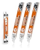 3 Pack Carbide Reciprocating Saw Blades, 9 Inch 8 TPI Metal Blades, Pruning Blade for Reciprocating Saw for Thick Metal, Cast Iron, Alloy Steel
