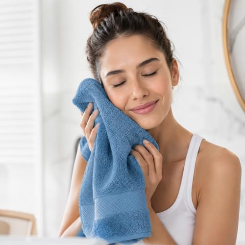 Image of Sulfar Cotton Face Towel 30x30 cm| 480 GSM Terry Ring Spun Soft & Highly Absorbent Hand Towel| Quick Dry Compact for Face, Gym & Travel| 30 x 30 Cm| Dark Blue (Pack of 1)