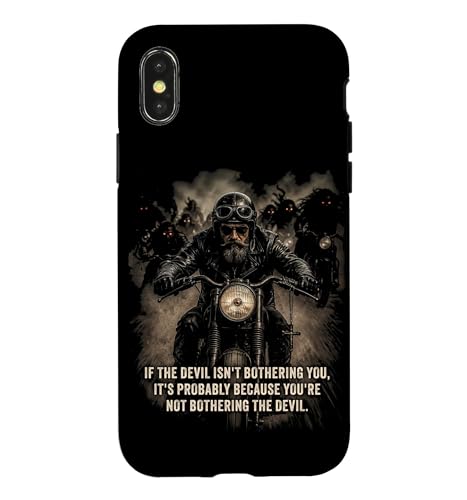 If The Devil Isn't Bothering You... Men Christian Motorcycle �X�}�z�P�[�X iPhone X/XS �p