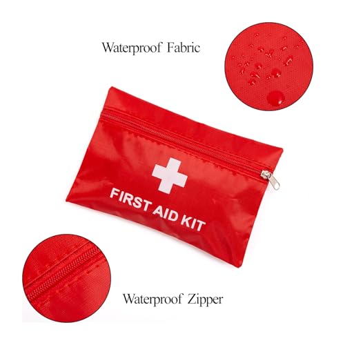 12 Pack Small First Aid Kit Bag Empty First Aid Pouch, Mini First Aid Kit Bulk Bags Travel Size for Home Office Car Business Outdoors Camping Hiking Cycling (Red, Bag Only) - Thumbnail 3