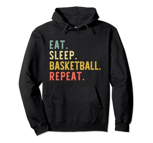 Eat Sleep Basketball Repeat Player Retro Vintage Sudadera con Capucha