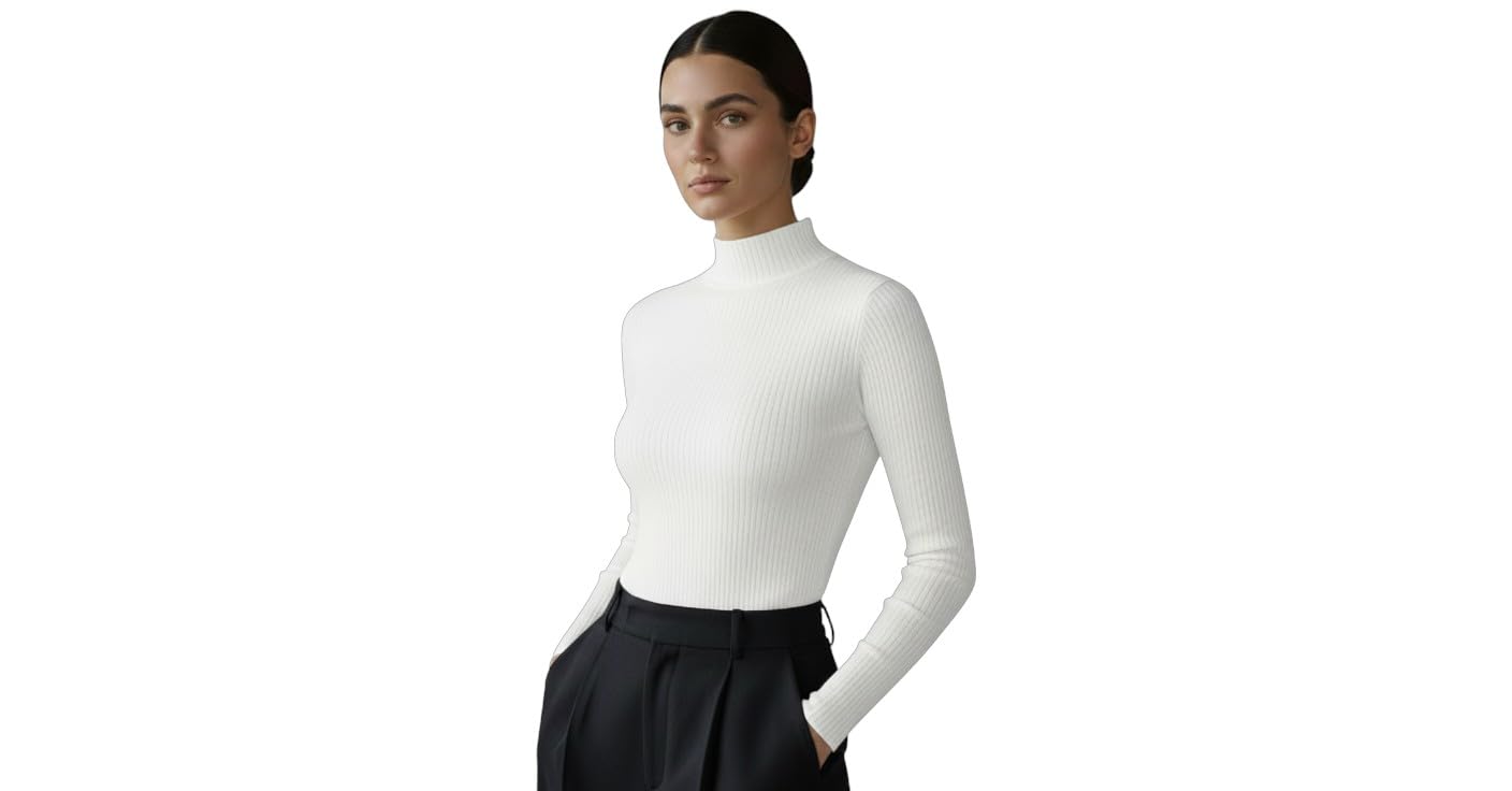 mixfit Women’s Ultra-Soft Turtleneck Sweater – Cotton-Blend Knit, Warm Slim-Fit Winter Pullover with Long Sleeves, Classic High Neck for Layering and Cold-Weather Outfits-picture-30