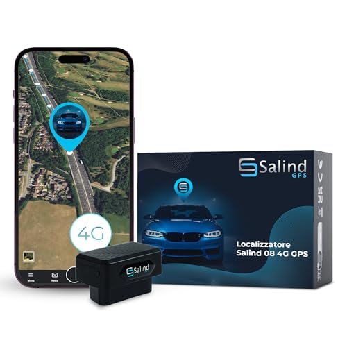 SALIND 08 4G – Mini GPS Tracker for Cars, Lorries, Vehicles – Connection via OBD2 – UK & Worldwide Real Time Tracking, Safe Area, Route Memory System and Alarms