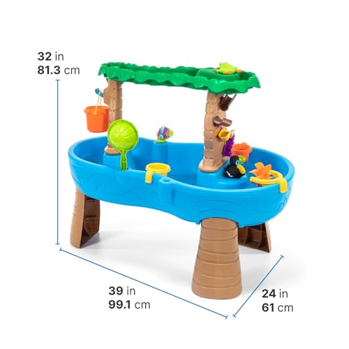 Step2 Tropical Rainforest Kids Water Tables, Outdoor Toddler Activity Table, Ages 1.5+ Years Old, 13 Piece Water Toy Accessories, Blue & Green by Step2 - Image 3