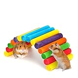 🐹 Puente colgante para hámsters: La decoración perfecta del tema del hábitat, estimula el movimiento del hámster, mejora la coordinación y el equilibrio al caminar, y satisface el deseo del hámster de trepar y explorar. Deje algunas golosinas o semillas en el puente para guiar al hámster a encontrar comida.