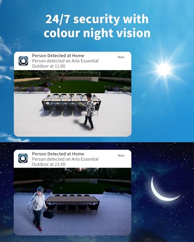 Arlo Essential 2 HD Video Security Camera Outdoor Wireless, Battery Operated Home Camera With Colour Night Vision, Light, Siren, 2 Way Audio & WiFi, Arlo Secure Free Trial, 2 Cameras, White - Image 5