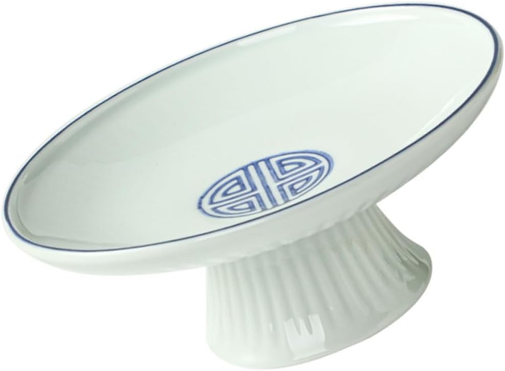 Multi-purpose Ceramic Footed Bowl for Fruit Display Vintage Party Dish for Weddings and Events Lightweight Tableware with Smooth Edges