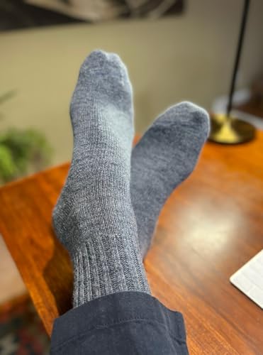 Image of WARRIOR ALPACA SOCKS - Ribbed Casual Everyday Alpaca Wool Crew Socks For Men And Women