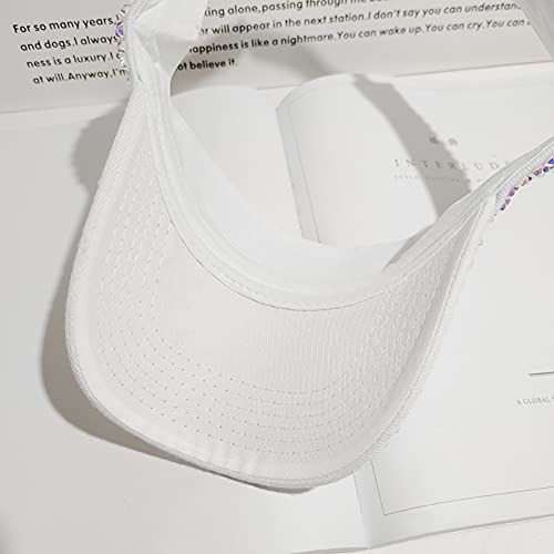 Image of Gudessly Shiny Rhinestones Sport Sun Visor Adjustable Summer Cap Visor Caps for Women Men