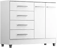 Comoda Gisele 4 Gavs 2 Portas Branco