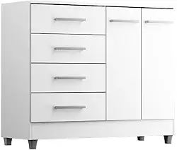 Comoda Gisele 4 Gavs 2 Portas Branco