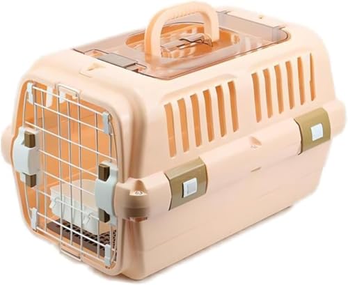 otoye ペット用エアラインボックス、猫用ポータブルキャットケージ、犬用車用ペットボックス、猫用バッグ ペットキャリー 猫 キャリー コンテナ 耐荷重10KG 頑丈 キャリーケース 大きめ 持ち運び 旅行 通院 防災 簡単組立 犬 キャリーケース 実用な