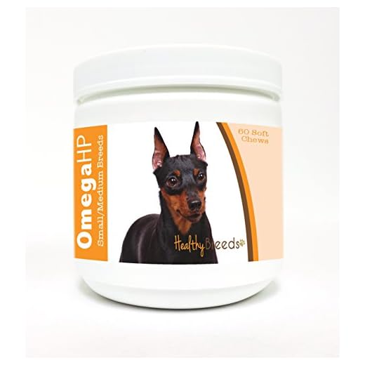 Healthy Breeds Miniature Pinscher Omega HP Fatty Acid Skin and Coat Support Soft Chews 60 Count