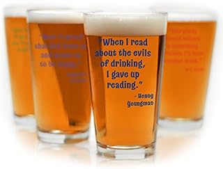 Funny Beer Quote Pint Glasses - Set of 4