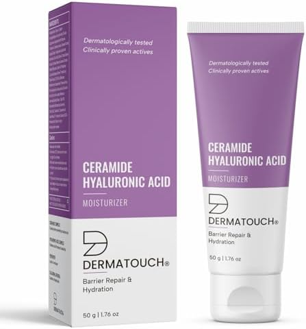 DERMATOUCH Ceramide Hyaluronic Acid Moisturizer for Intense Moisturization and Barrier Repair | For Dry Skin | 50g