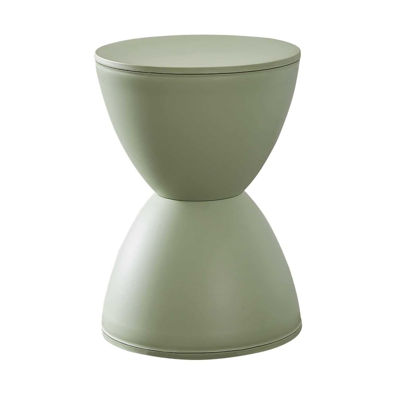 Sgabello Rotondo in Plastica, Moderno Contemporaneo con Accenti a Clessidra, Tavolino per Uso Interno Ed Esterno, Alla Moda per Soggiorno, Camera da Letto (Verde)