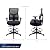 TEMPUR-PEDIC Cooling Technology Drafting Stool, Adjustable Height, Black