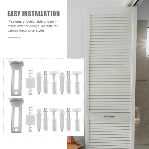 Kit de herrajes para puertas plegables ABOOFAN con bisagras pivotantes autorreclamables y pivotes superiores para puertas empotradas miniatura 3