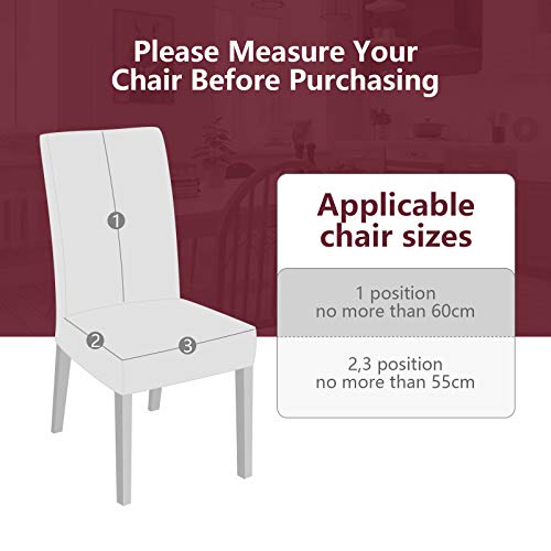 Set van 6 stretch eetkamerstoelhoezen, universele elastische stoelhoezenset, zachte, afneembare, wasbare stoelhoezen… - Afbeelding 5