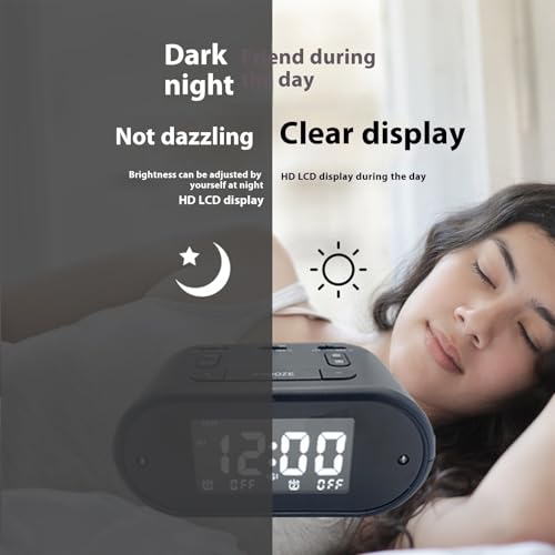 Réveil vibrant avec shaker de lit et écran LCD à intensité réglable - 5