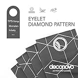 Deconovo Blackout Eyelet Thermal Curtains 54 Drop, Diamond Foil Printed Bedroom Curtains for Bedroom, 46 x 54 Inch(Width x Length), Grey, One Pair - Image 4