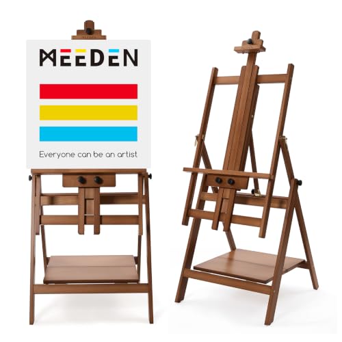 Image of MEEDEN Large Studio Artist Easel: Heavy Duty H-Frame Easel for Painting