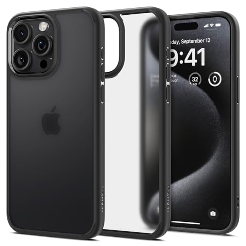 Spigen for iPhone 15 Pro Max Case, Ultra Hybrid [No Magnet Ring][Anti-Yellowing] - Frost Black