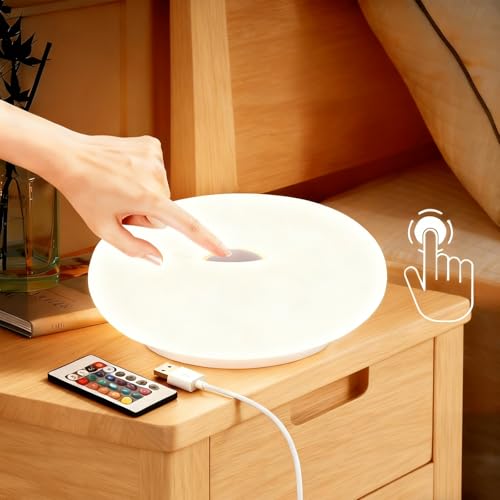 Table lamp Donut-Shaped Ambient Light LED Bedside lamp 16 Colors with Remote Control Suitable for Living Room Bedroom Desk Home dcor Creative Gift