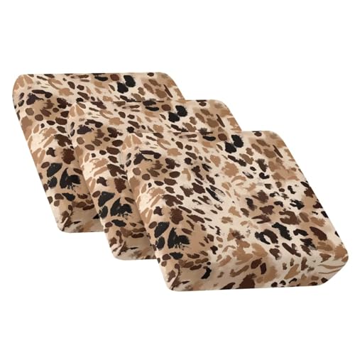 Housse de coussin de canapé léopard extensible et lavable Wanyint 3x
