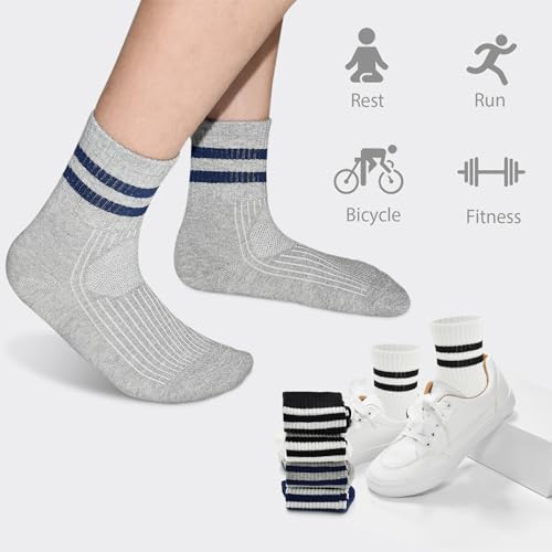 12 Pairs Kids Socks Toddler Cotton Athletic Socks for Boys 1-12 Years4