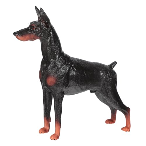 ibasenice Doberman Dog Figurine, 6.7 Inch Realistic Lifelike Animal Statue Standing Doberman Pinscher Statue for Home Office Shelf Artisan Crafted Resin Sculpture