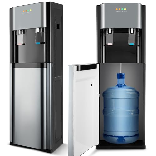 La Mejor Selección de Dispensador de Agua Aspix - los más vendidos. 47 JUOPLD Despachador de Agua Garrafon 3 en 1, Enfriador de Aguas Eléctrico Oculto, Debajo Hay un Cubo de Agua Potable, Fácil de Reemplazar, y se Regalan 100 Vasos (Gris)