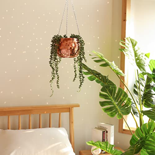 Nalfea PLANTER_ROSE Self Watering Disco Ball Planter - Rose Gold Disco Planter thumb #1