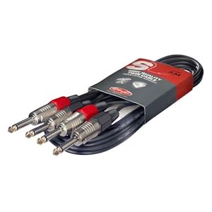 Stagg STC6P 6 m 2x jack dubbele kabel, zwart