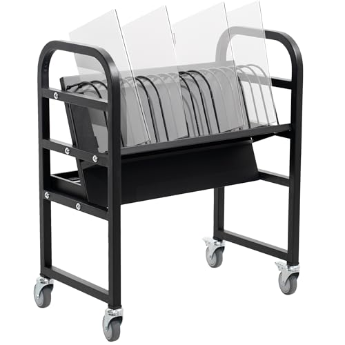 VIVO 16-Bay Laptop and Tablet Open Charging Station, Mobile Storage Cart, Devices up to 24 inches, Black, CART-LAPC3