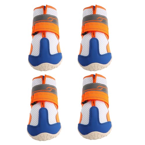 Botas transpirables para perro, zapatos antideslizantes ajustables para cachorros, calzado de verano para exteriores con ajuste seguro, accesorio para caminar, accesorio para botas de mascotas con
