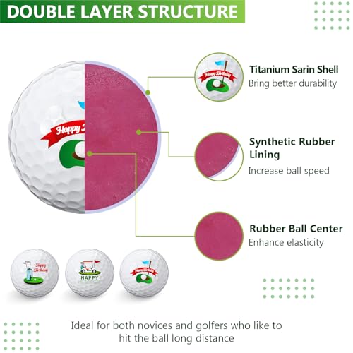 3 Pcs Happy Birthday Golf Balls