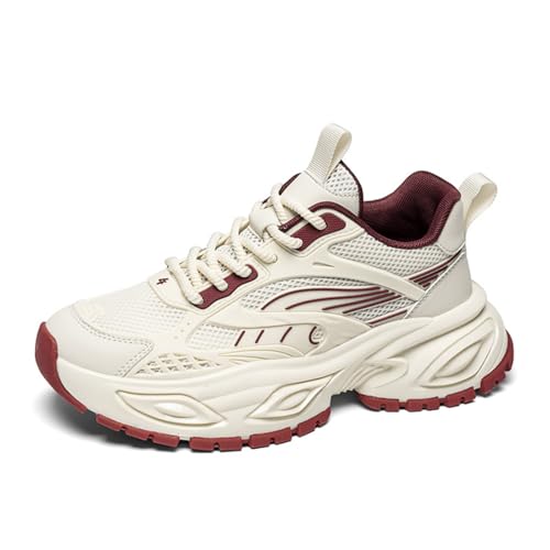 Image of Stylish and Durable Casual Mesh Walking Shoes for Men Chunky Platform Sneakers with Breathable Lace - Up Dad Style Footwear Ideal for Work Workout and Everyday Use