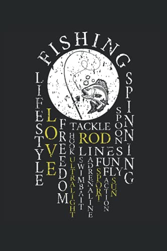 Fishing Retro Rod Vintage Definition Catch Book Design Hook Pattern: NOTEBOOK - Funny Angler Fishing Rod Tackle Pattern, Gift Idea - A5 (6x9) - 120 ... - Diary, Journal, Note, Book, Sketch, Planner image 2